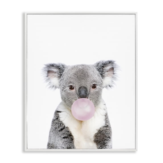 Stupell Industries Scandinavian Koala Bubblegum Portrait White Framed Giclee Art, 16 x 20, by Sisi and Seb