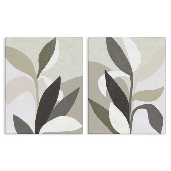 Stupell Industries Scandinavian Neutral Leaf Shapes 2pc Canvas Art Set, 24 x 30 each, by June Erica Vess