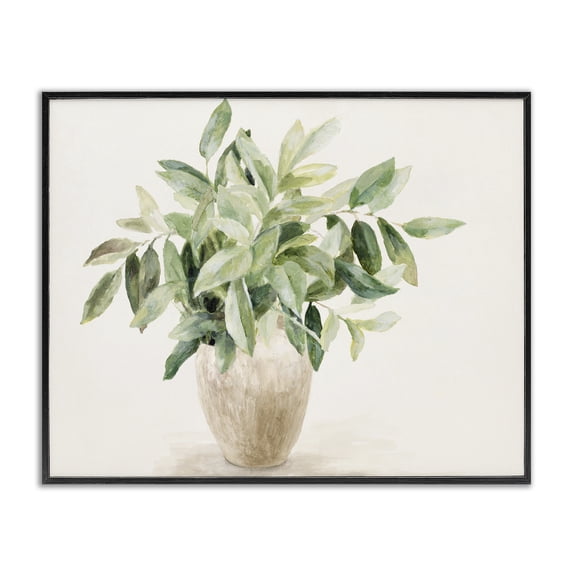 Stupell Industries Scandinavian Neutral Potted Plant Black Framed Giclee Art, 14 x 11, by Lanie Loreth