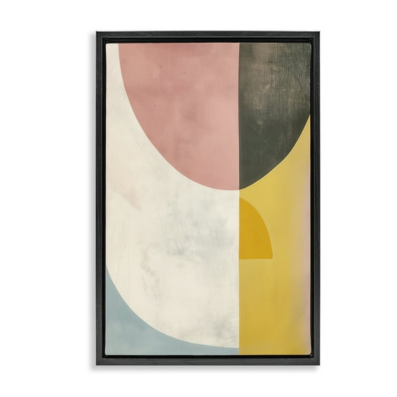 Stupell Industries Scandinavian Pastel Curves Black Framed Floater Canvas Wall Art design by 1x, 25 x 17