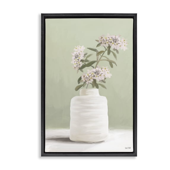 Stupell Industries Scandinavian Simple Herb Vase Black Floating Frame Canvas Art, 17 x 25, by House Fenway