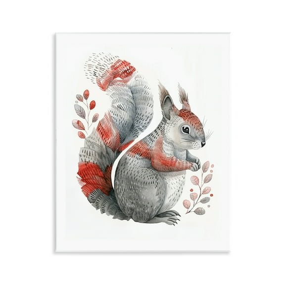Stupell Industries Scandinavian Style Squirrel Animals Painting Unframed Art Print Wall Art, 11 x 14