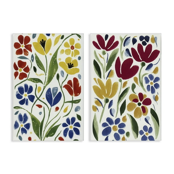Stupell Industries Scandinavian Wild Flowers 2 Piece Canvas Wall Art Set design by Annabelle Hall, 24 x 16