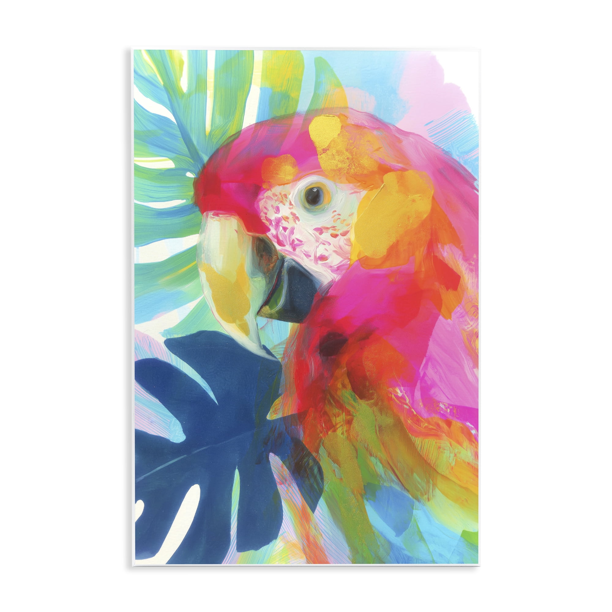 Stupell Industries Scarlet Macaw in Paradise Wall Plaque Art, design by Chromatic Storm Studio