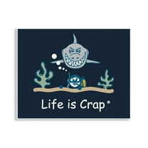 Stupell Industries Scary Scuba Shark Novelty & Humor Painting Unframed Art Print Wall Art, 14 x 11