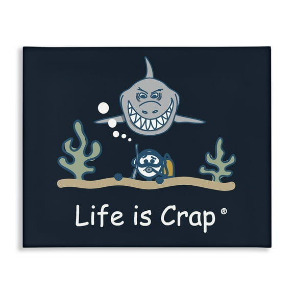 Stupell Industries Scary Scuba Shark Novelty & Humor Painting Wrapped Canvas Art Print Wall Art, 20 x 16