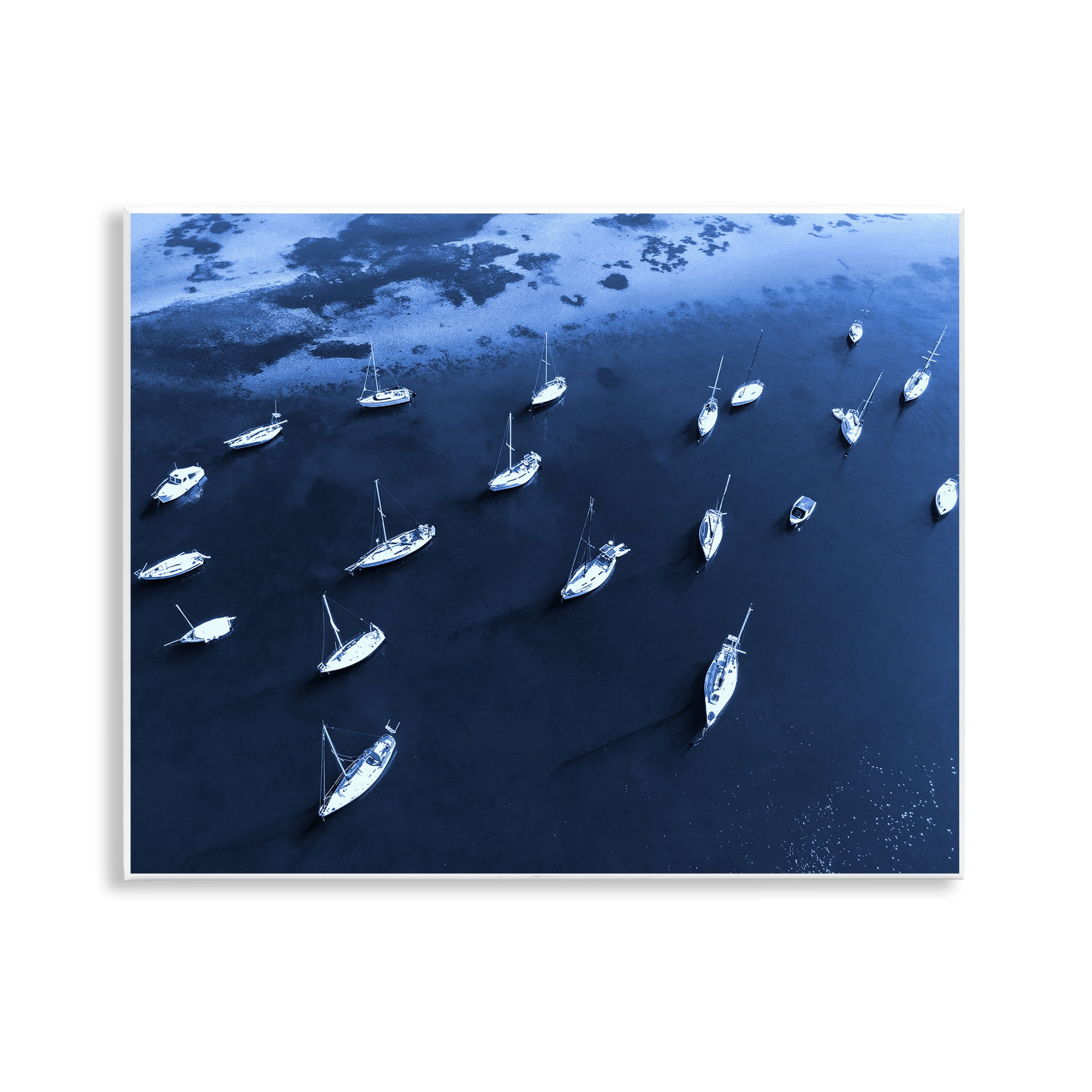Stupell Industries Scattered Boats on Sea Transportation Photography Unframed Art Print Wall Art, 14 x 11
