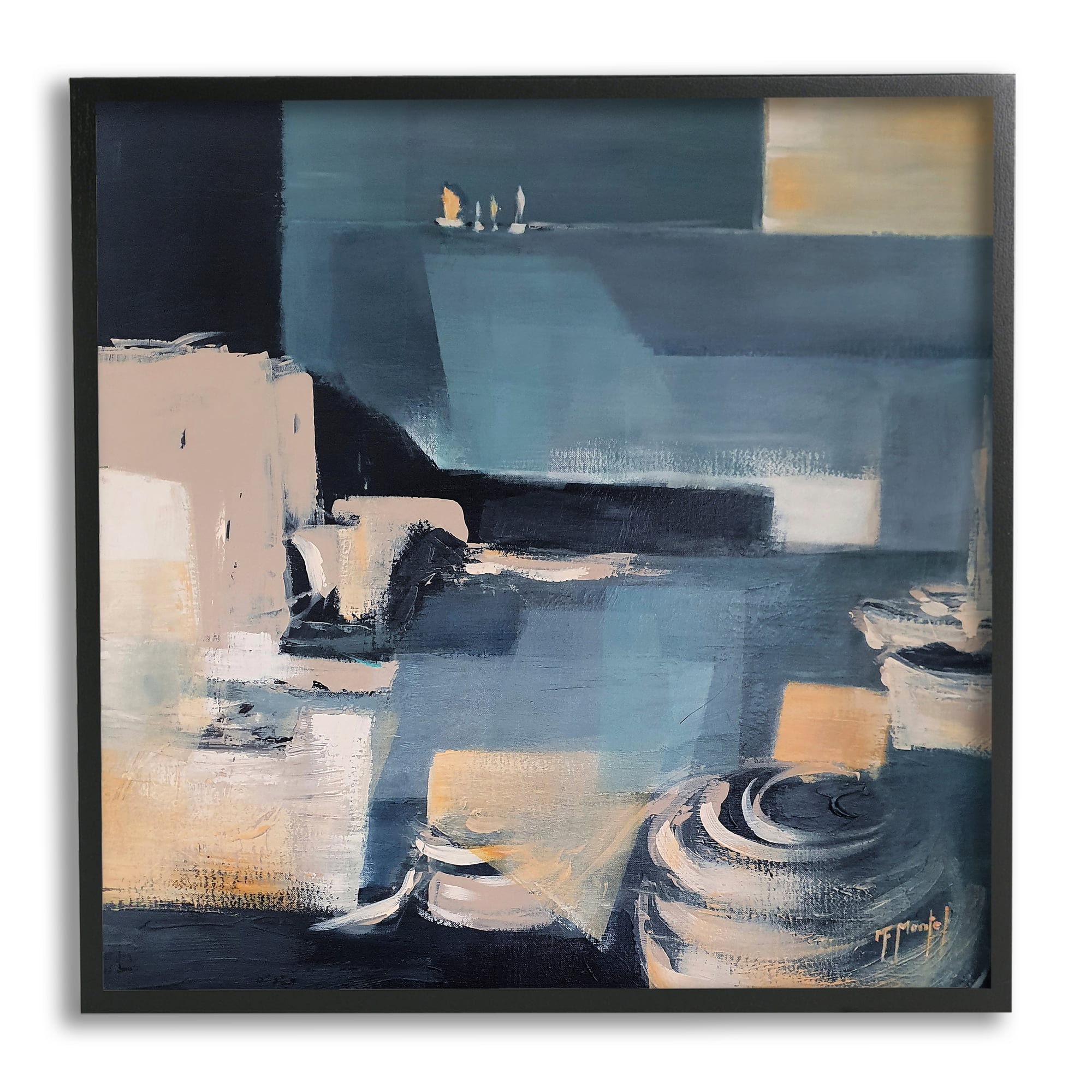 Stupell Industries Scattered Coastal Abstraction Fluid Wave Geometric Shapes, 24 x 24, Designed by Fanou Montel