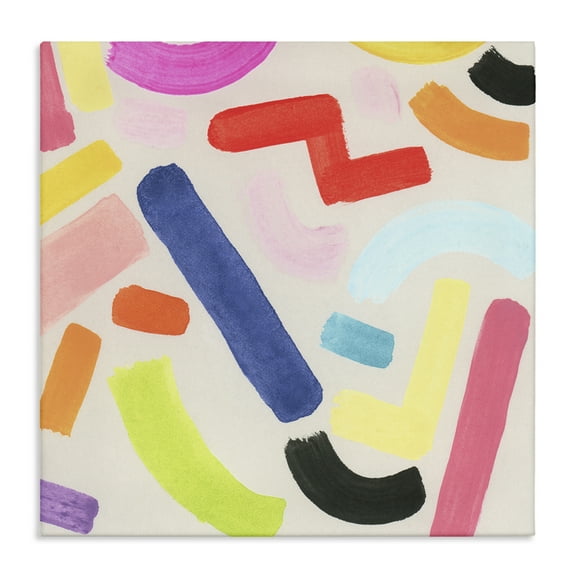 Stupell Industries Scattered Retro Shapes Abstract Painting Wrapped Canvas Art Print Wall Art, 17 x 17