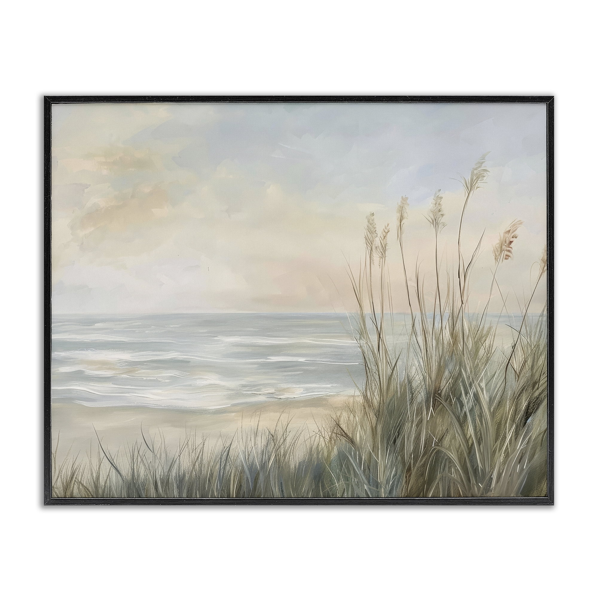 Stupell Industries Scenic Beach Dunes at Dawn Black Framed Giclee Art, design by Petal Prints Design