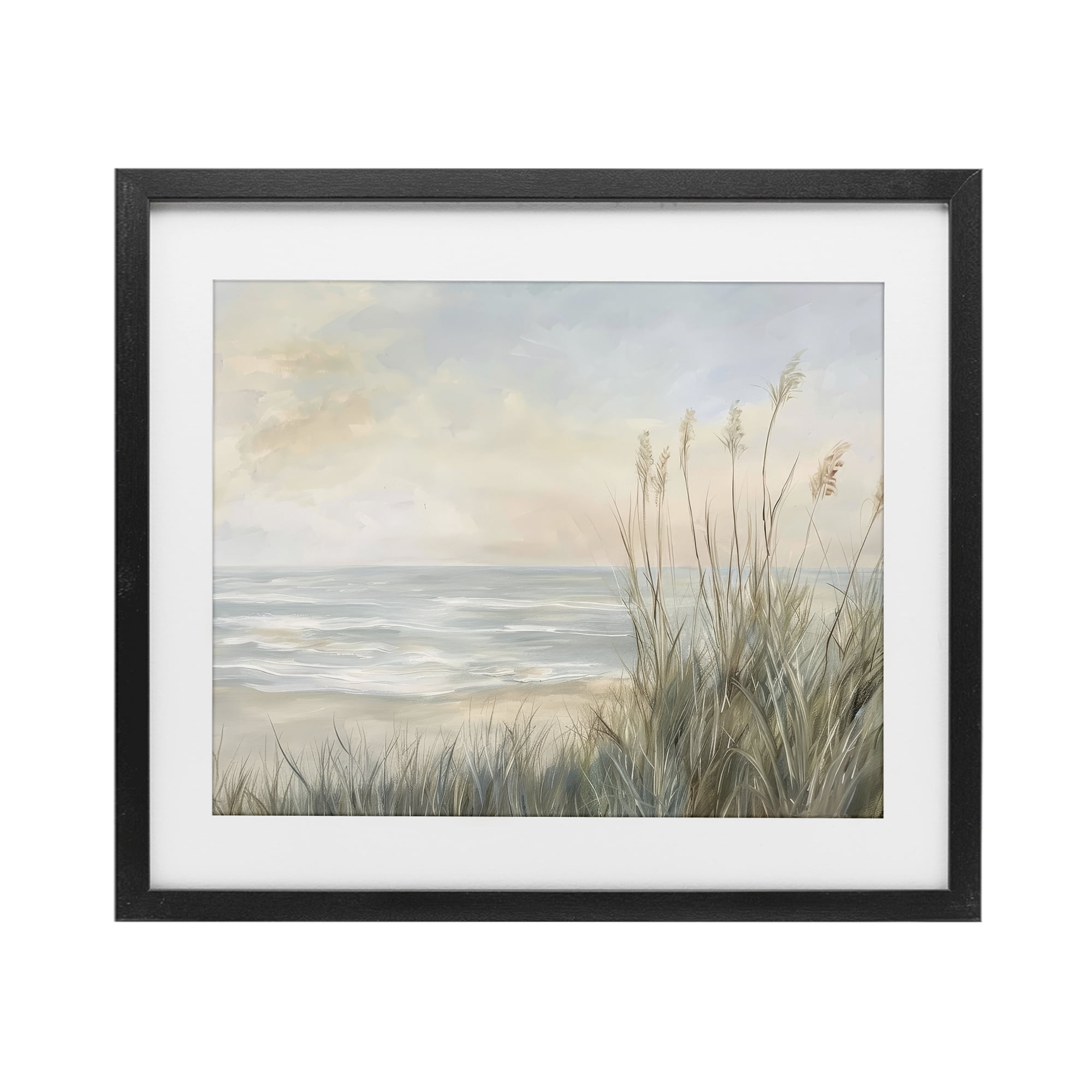 Stupell Industries Scenic Beach Dunes at Dawn Black Framed Print Under Glass, design by Petal Prints Design