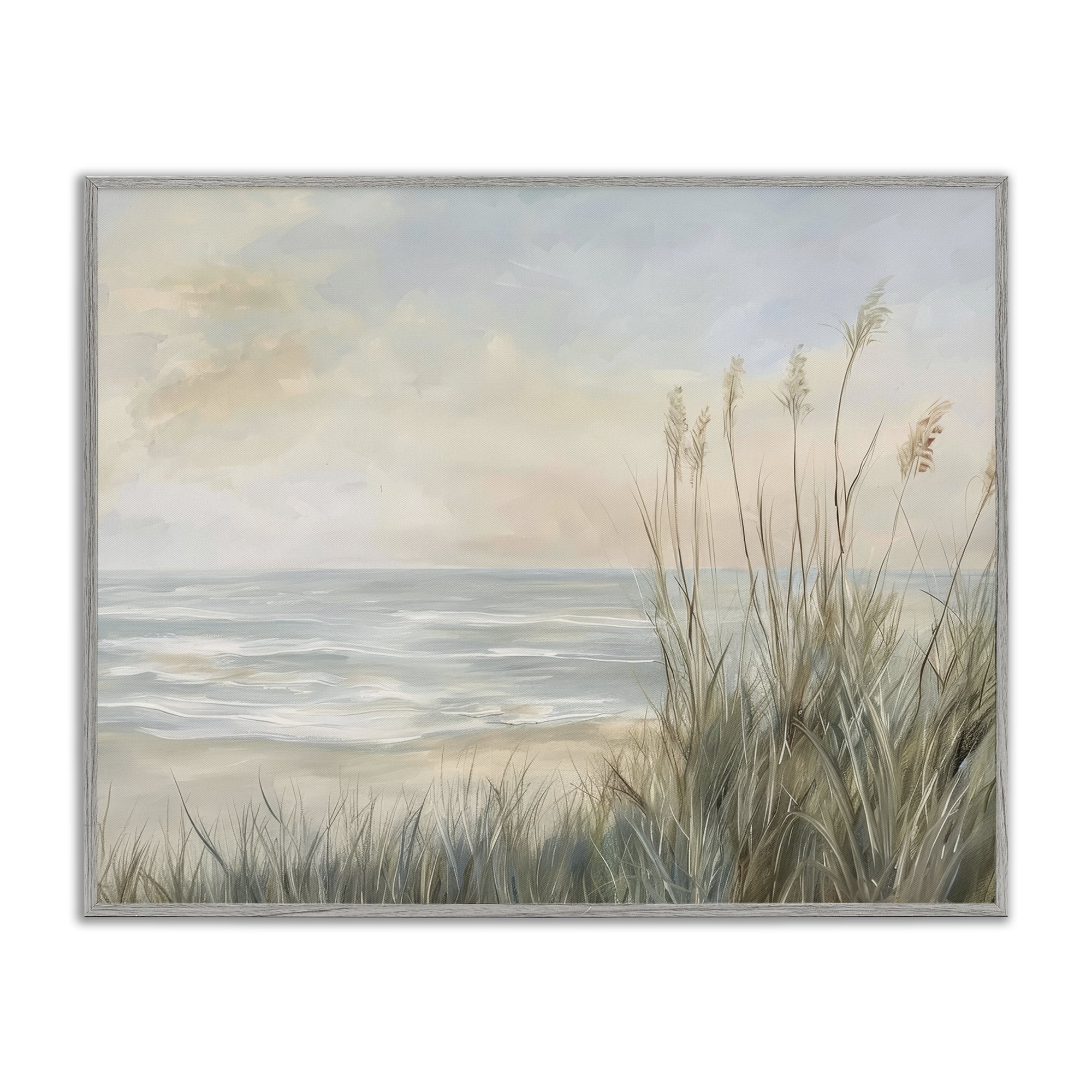 Stupell Industries Scenic Beach Dunes at Dawn Gray Framed Giclee Art, design by Petal Prints Design
