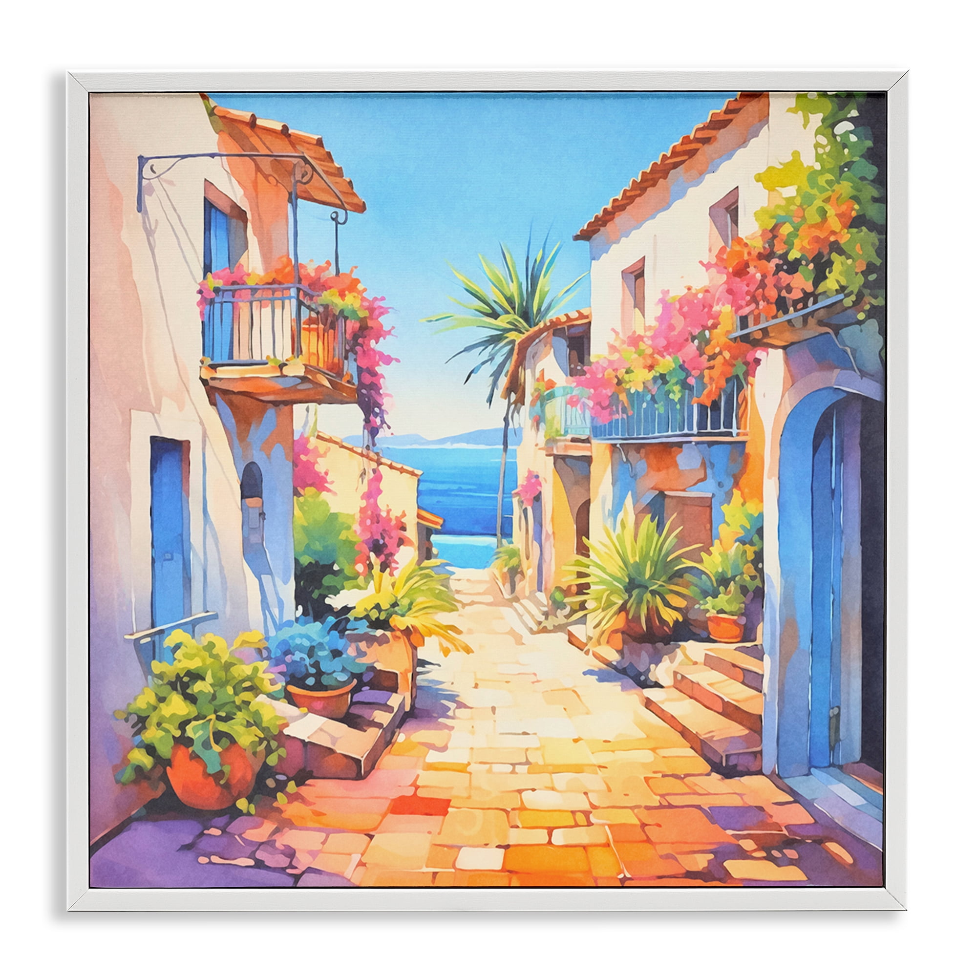 Stupell Industries Scenic Bella Vista Scenic & Cityscapes Painting White Framed Art Print Wall Art, 12 x 12