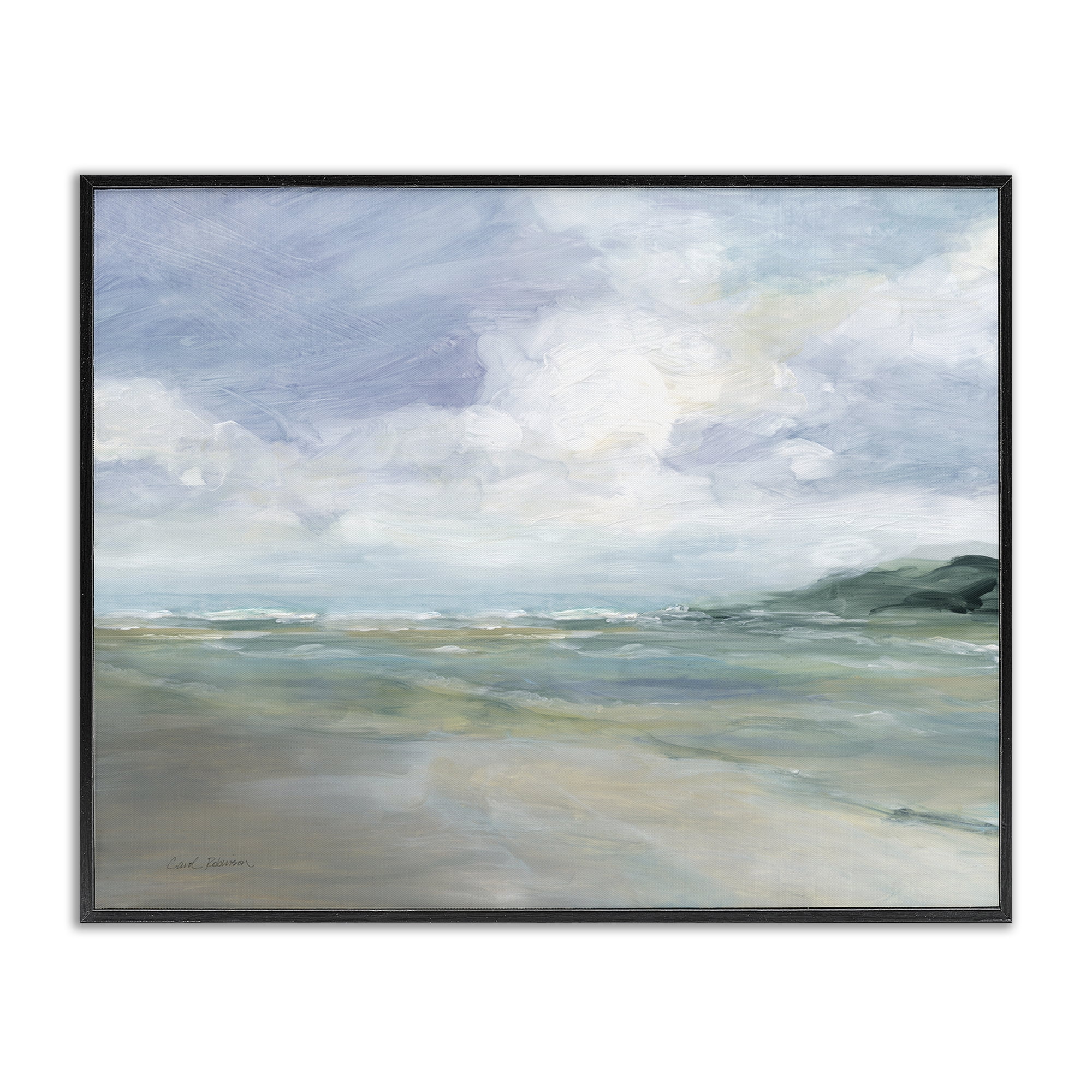 Stupell Industries Scenic Blue Landscape Landscape & Nature Painting Black Framed Art Print Wall Art, 20 x 16