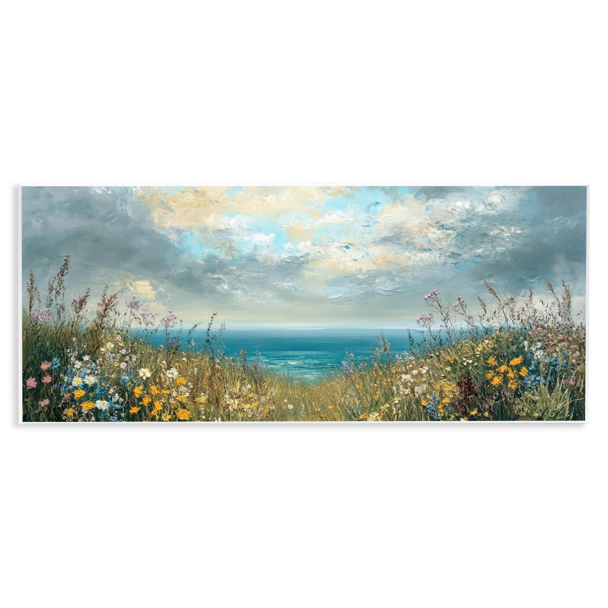 Stupell Industries Scenic Coastal Flowers In Bloom Wall Plaque Art, design by Petal Prints Design