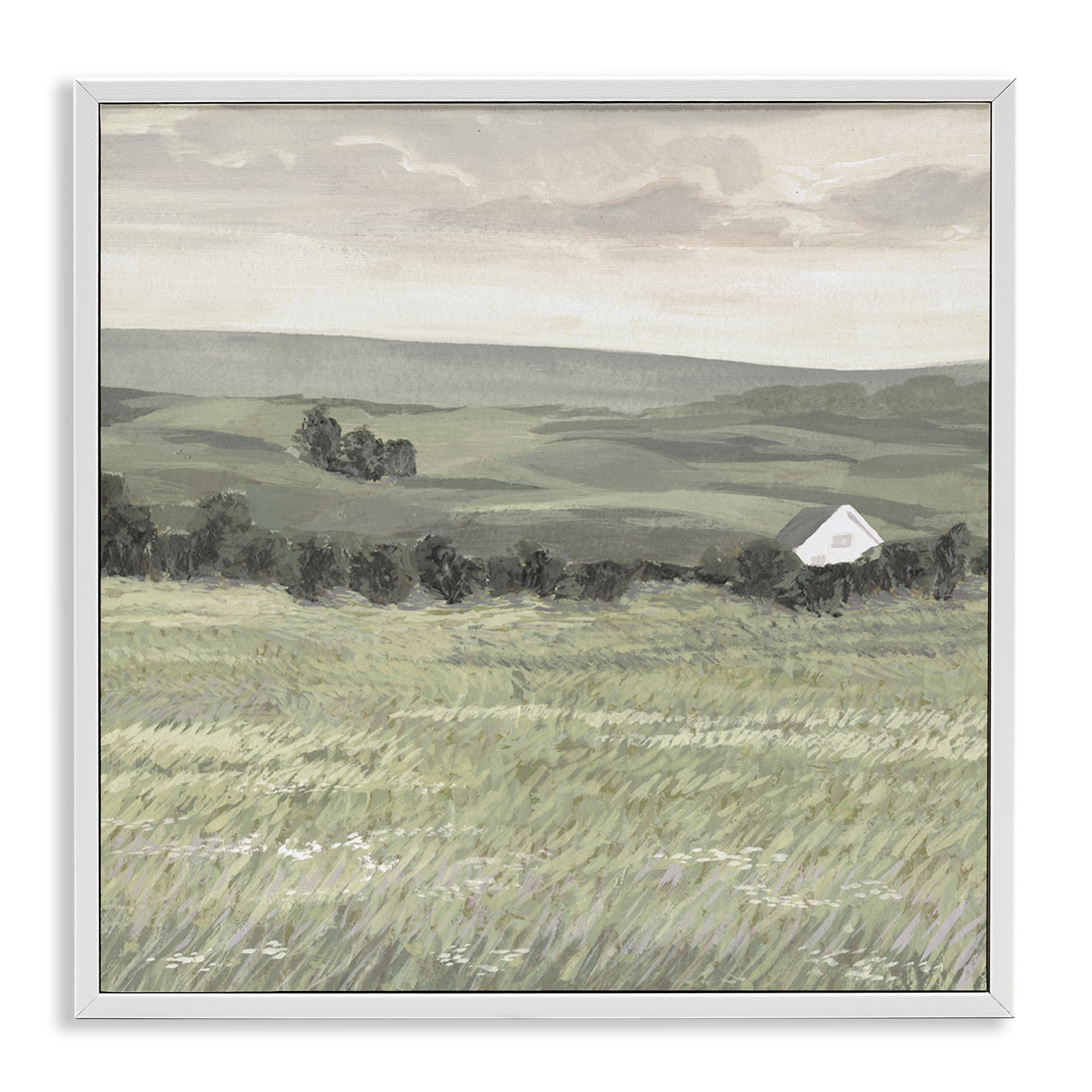 Stupell Industries Scenic Country Charm Landscape & Nature Painting White Framed Art Print Wall Art, 12 x 12