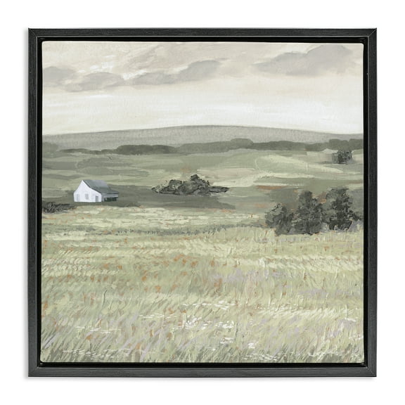 Stupell Industries Scenic Country Landscape Landscape & Nature Painting Black Floater Framed Canvas Art Print Wall Art, 18 x 18