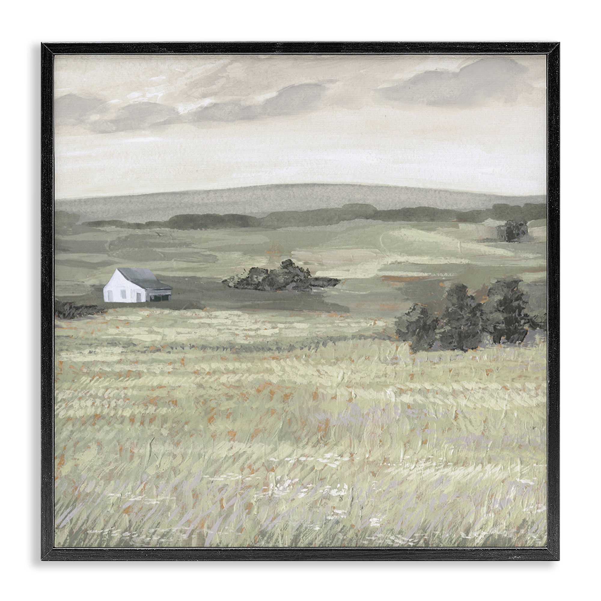 Stupell Industries Scenic Country Landscape Landscape & Nature Painting Black Framed Art Print Wall Art, 17 x 17