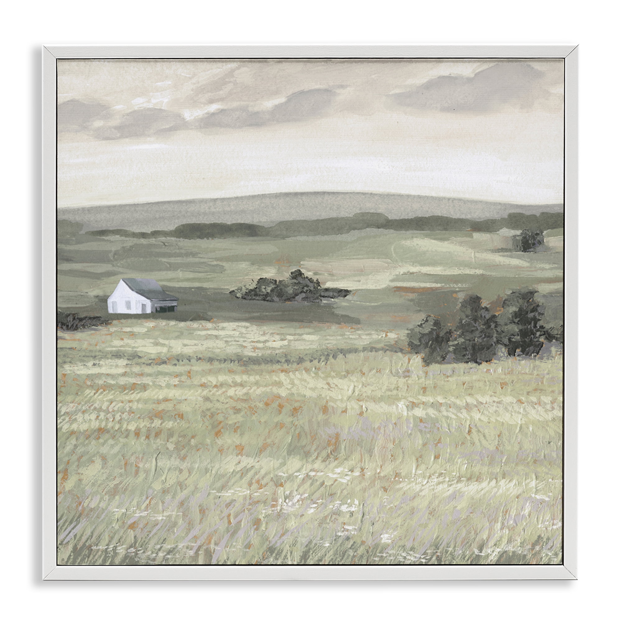 Stupell Industries Scenic Country Landscape Landscape & Nature Painting White Framed Art Print Wall Art, 12 x 12