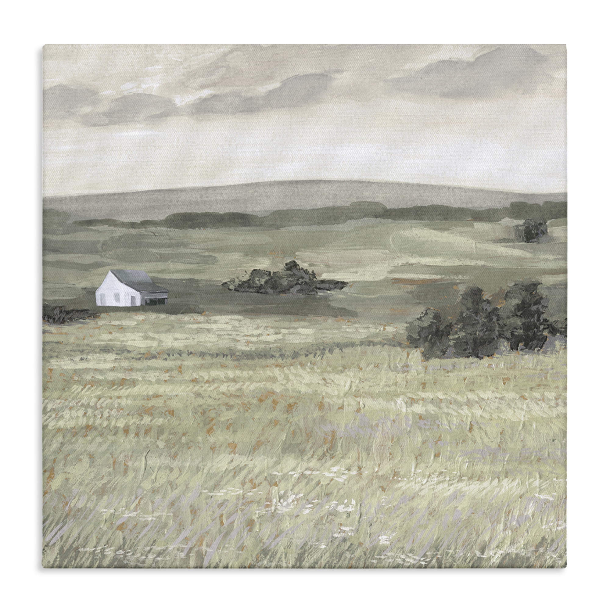 Stupell Industries Scenic Country Landscape Landscape & Nature Painting Wrapped Canvas Art Print Wall Art, 30 x 30