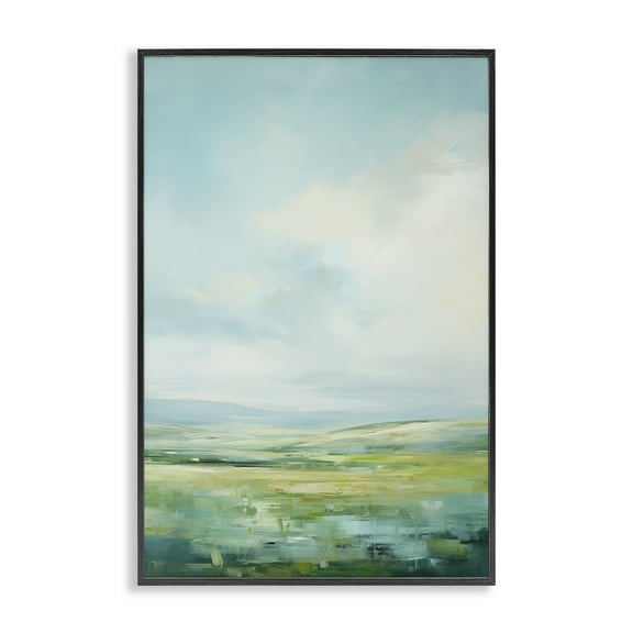 Stupell Industries Scenic Countryside Clouds Landscape & Nature Painting Black Framed Art Print Wall Art, 12 x 18