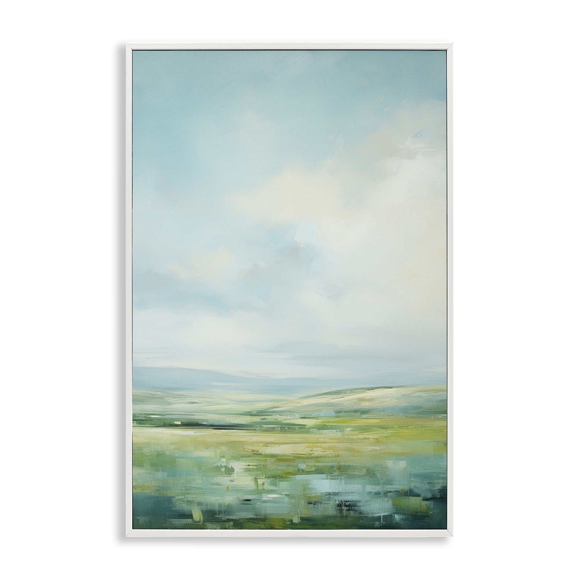 Stupell Industries Scenic Countryside Clouds Landscape & Nature Painting White Framed Art Print Wall Art, 12 x 18
