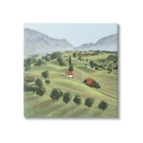 Stupell Industries Scenic Countryside Sloped Hills Distant Rural Cottages Painting Gallery Wrapped Canvas Print Wall Art, Design by Ziwei Li