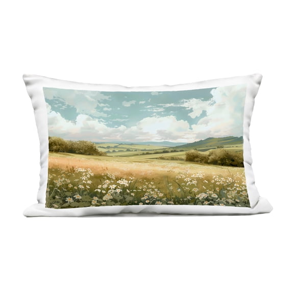 Stupell Industries Scenic Daisy Valley Outdoor Printed Pillow design by Creative Studio, 14 x 7 x 20