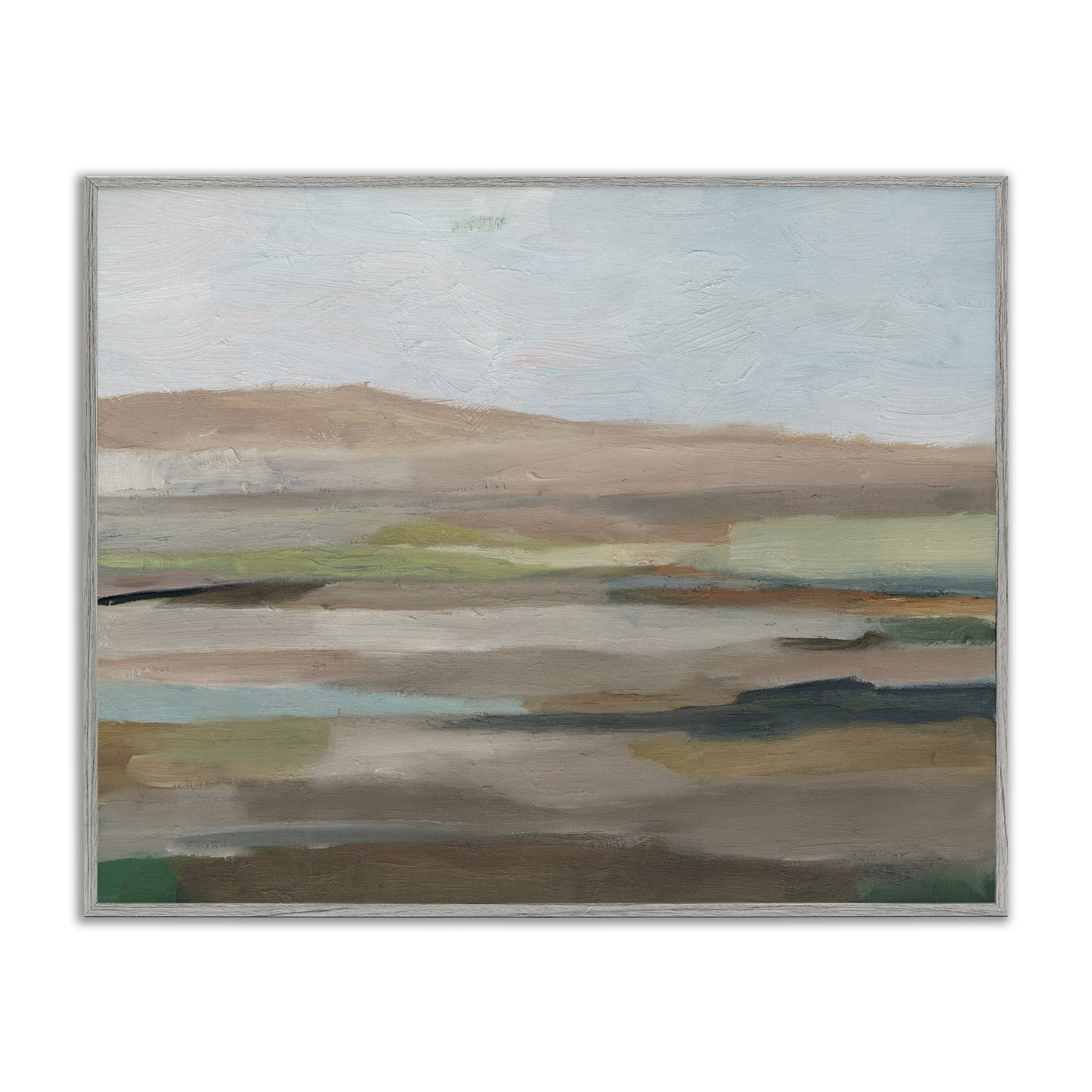 Stupell Industries Scenic Desert Landscape Landscape & Nature Painting Gray Framed Art Print Wall Art, 20 x 16