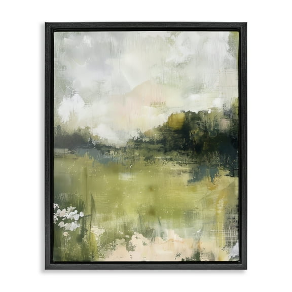 Stupell Industries Scenic Faded Atmosphere Landscape & Nature Painting Black Floater Framed Canvas Art Print Wall Art, 17 x 21
