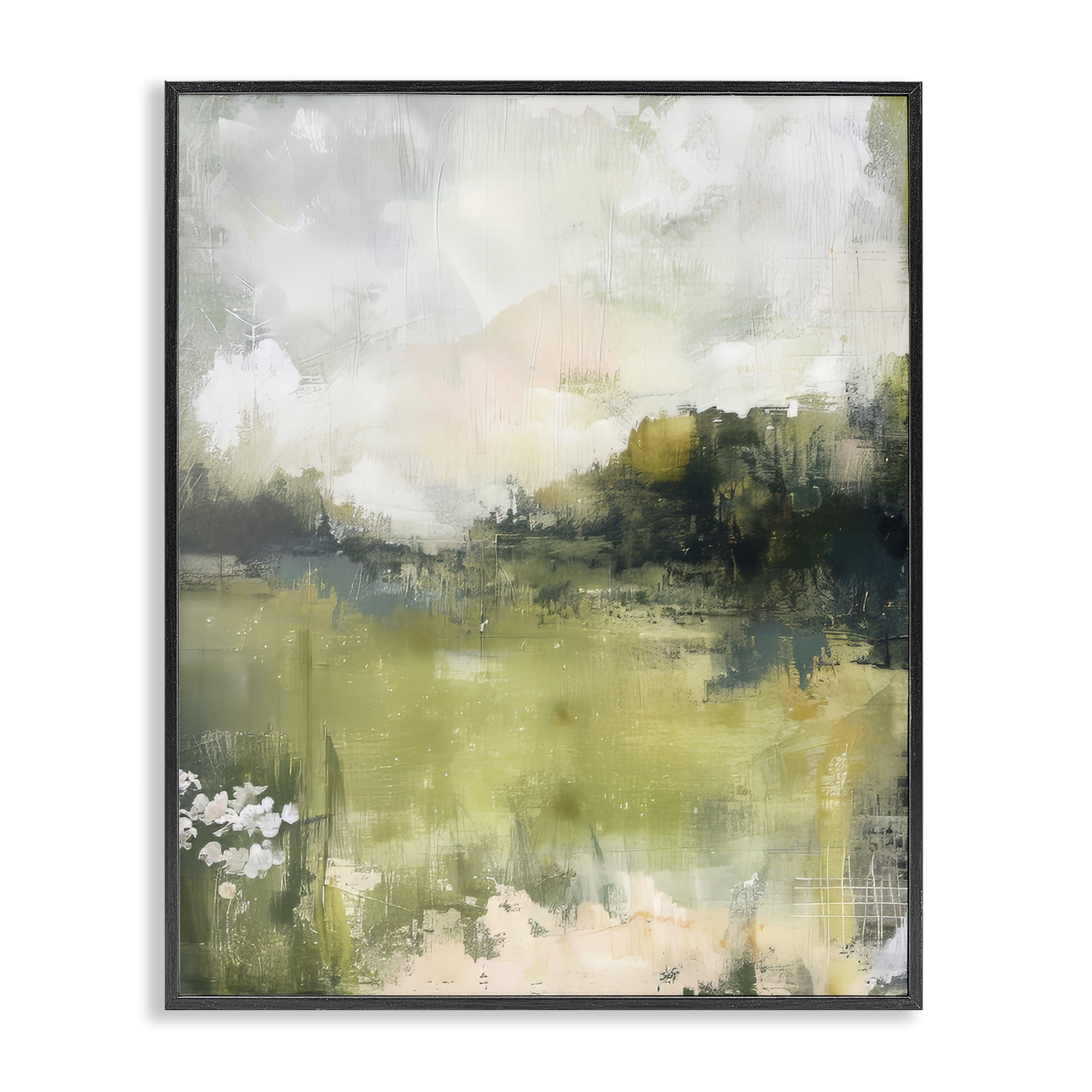 Stupell Industries Scenic Faded Atmosphere Landscape & Nature Painting Black Framed Art Print Wall Art, 16 x 20