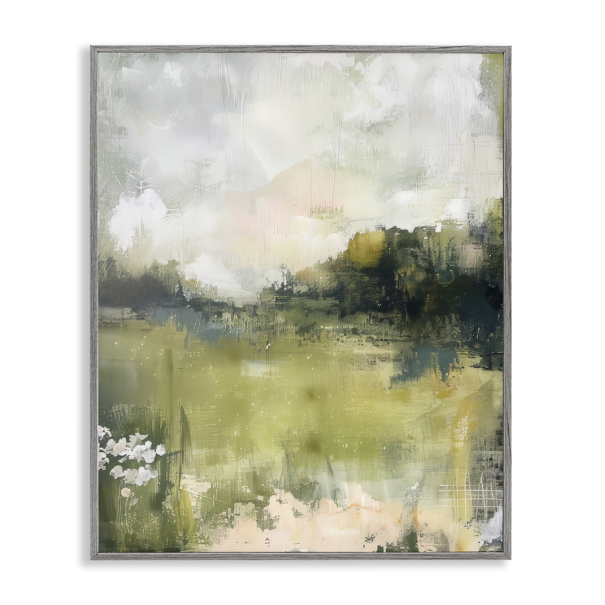Stupell Industries Scenic Faded Atmosphere Landscape & Nature Painting Gray Framed Art Print Wall Art, 16 x 20