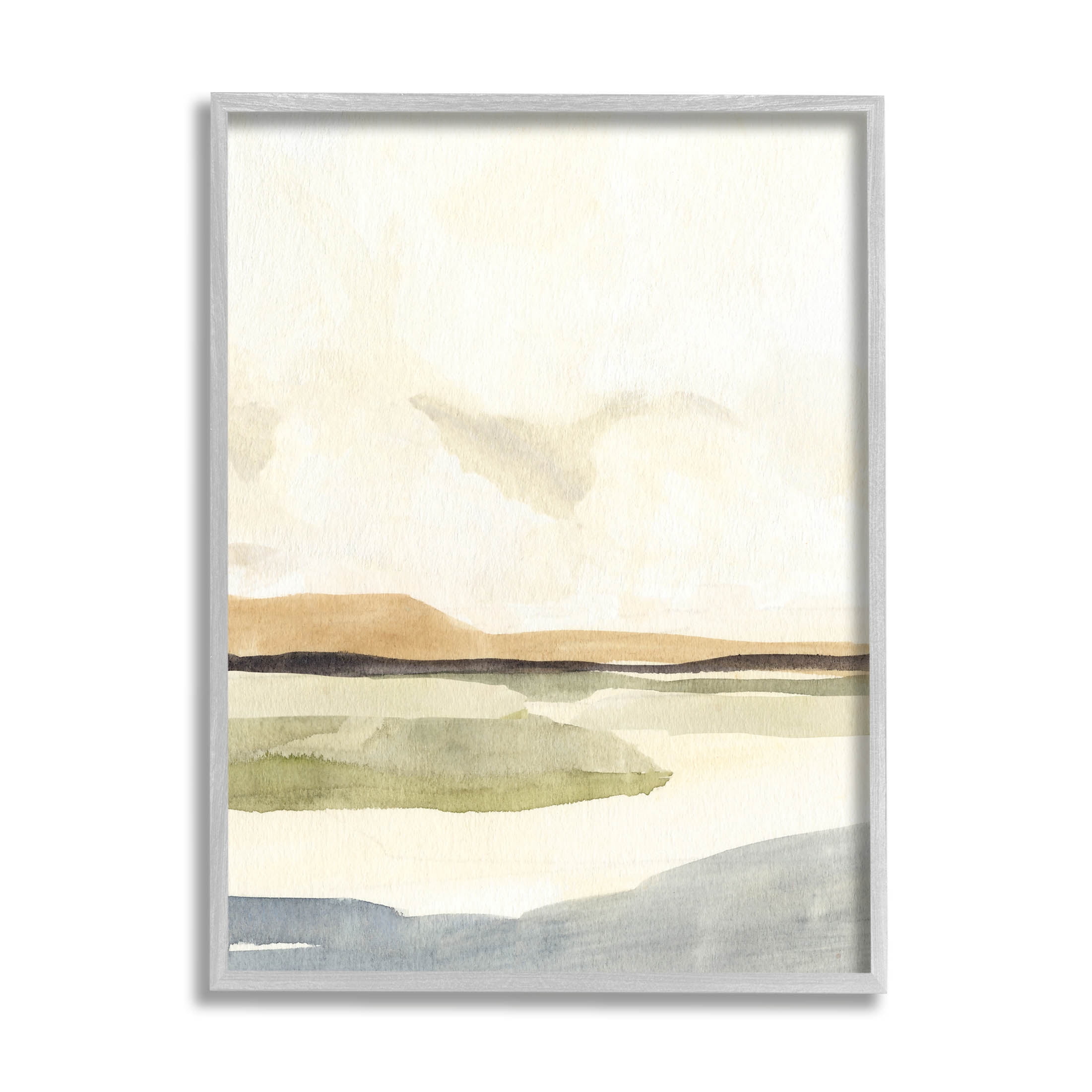 Stupell Industries Scenic River Landscape Sky Painting Gray Framed Art Print Wall Art, Design by Annie Warren