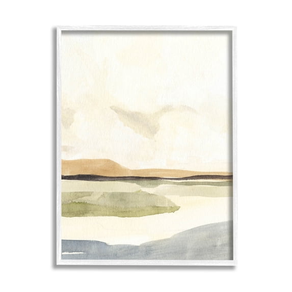 Stupell Industries Scenic River Landscape Sky Painting White Framed Art Print Wall Art, Design by Annie Warren