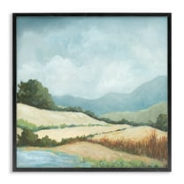 Stupell Industries Scenic Rural Hills Landscape & Nature Painting Black Framed Art Print Wall Art, 12 x 12