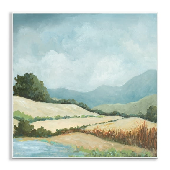 Stupell Industries Scenic Rural Hills Landscape & Nature Painting Unframed Art Print Wall Art, 12 x 12