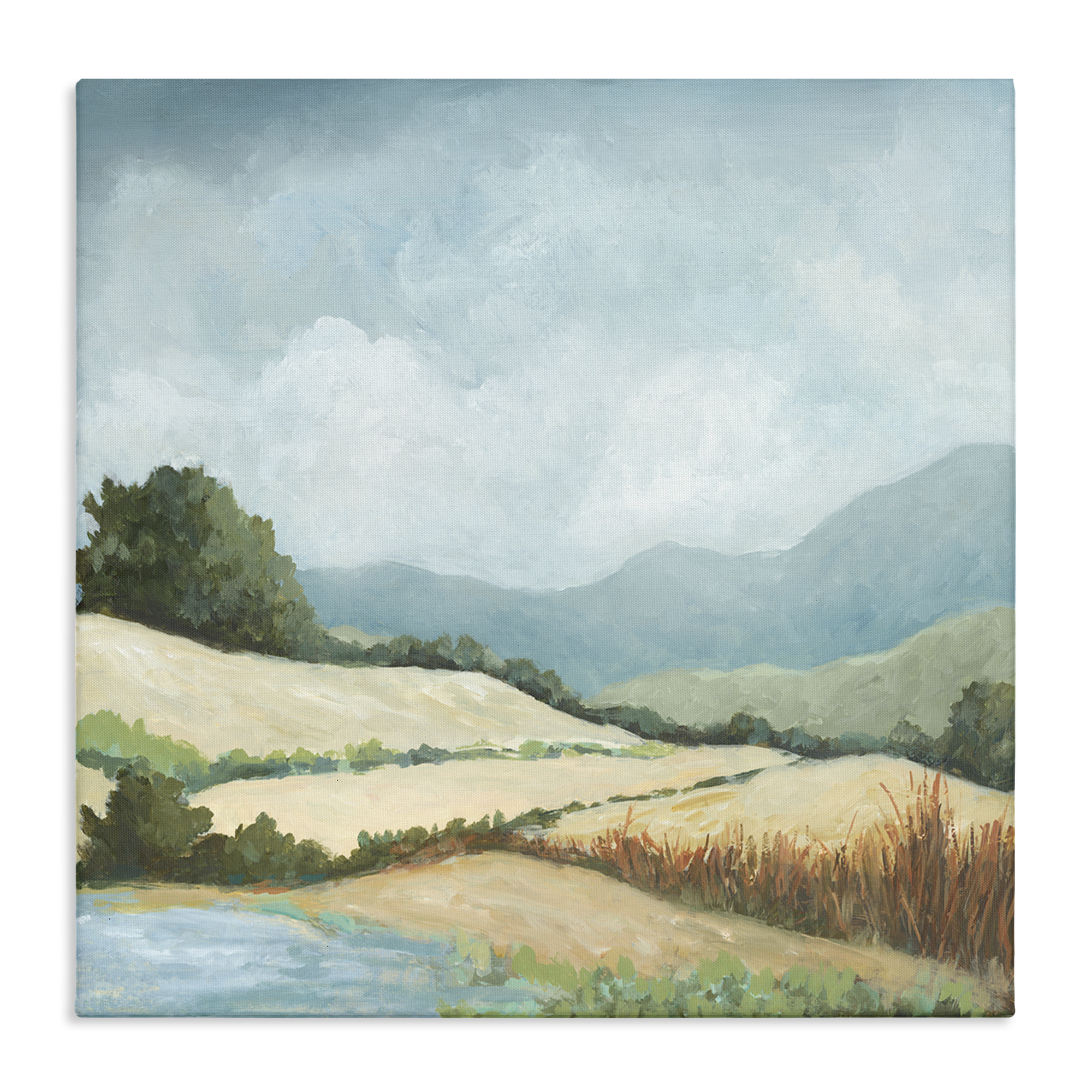 Stupell Industries Scenic Rural Hills Landscape & Nature Painting Wrapped Canvas Art Print Wall Art, 30 x 30