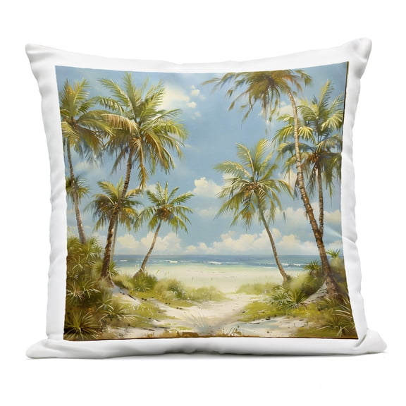 Stupell Industries Scenic Tropical Paradise Outdoor Printed Pillow, design by LSR Creative Studio