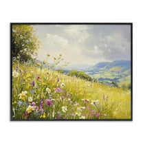Stupell Industries Scenic Wildflower Hill Black Framed Giclee Art design by LSR Creative Studio, 11 x 14