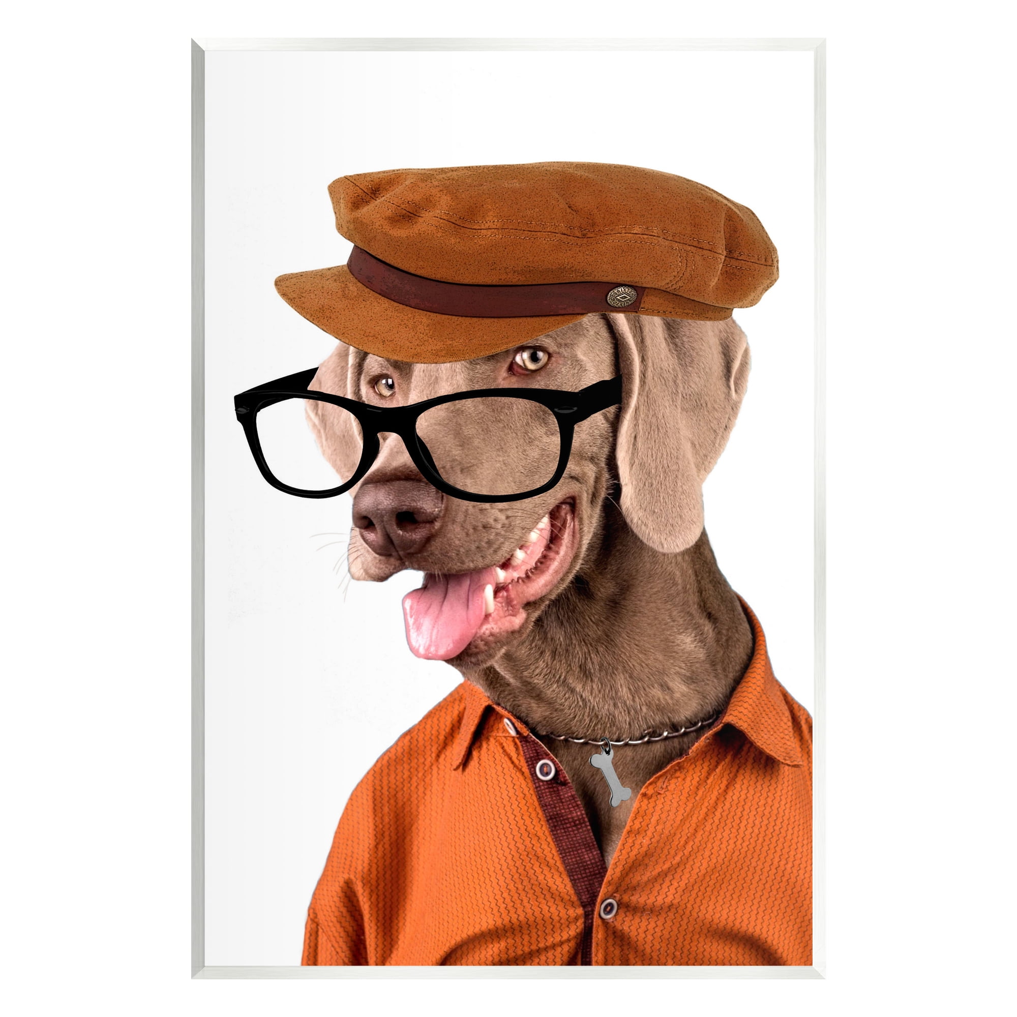 Stupell Industries Schoundrel Dog in Glasses Animals & Insects Painting Unframed Art Print Wall Art, 13 x 19