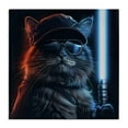 thumbnail image 1 of Stupell Industries Sci-Fi Cat with Glowing Saber Fantasy & Sci-Fi Painting Wrapped Canvas Art Print Wall Art, 30 x 30, 1 of 8