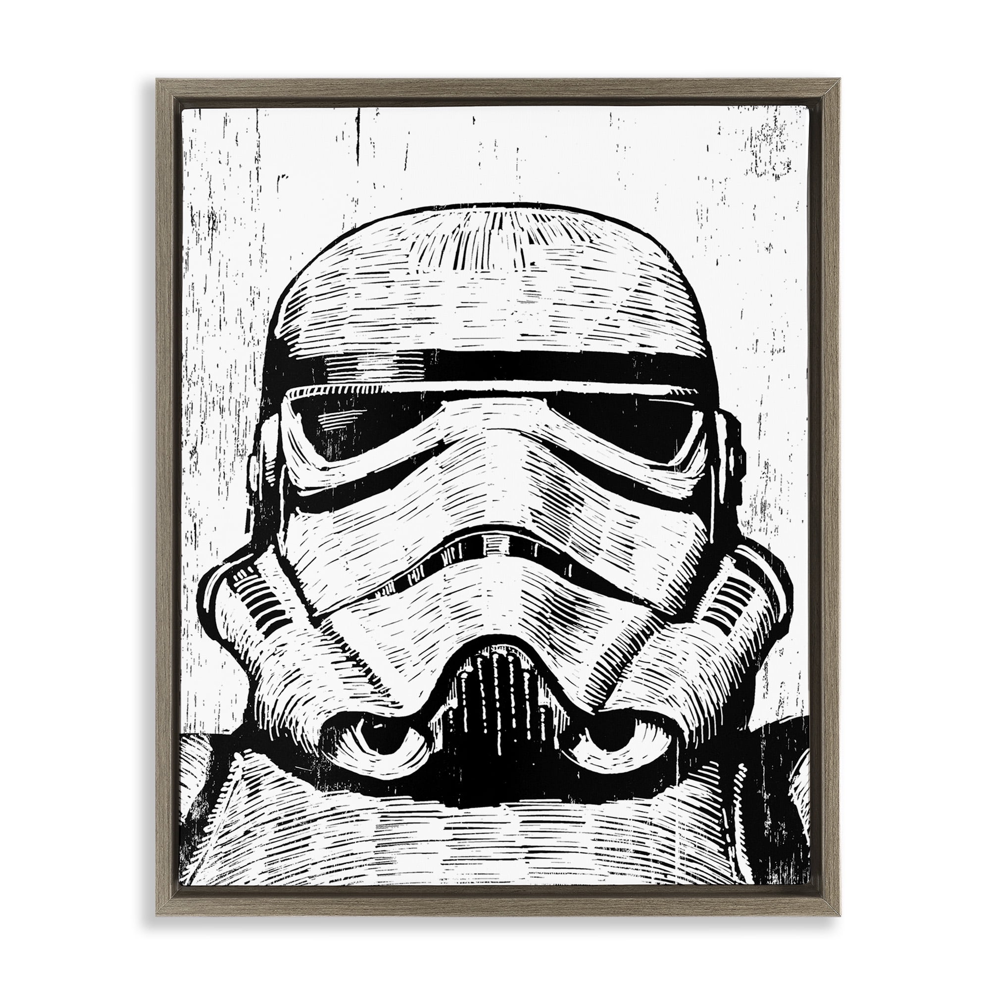 Stupell Industries Sci-Fi Character with Armor Fairy Tales & Fantasy Painting Brown Floater Framed Canvas Art Print Wall Art, 25 x 31