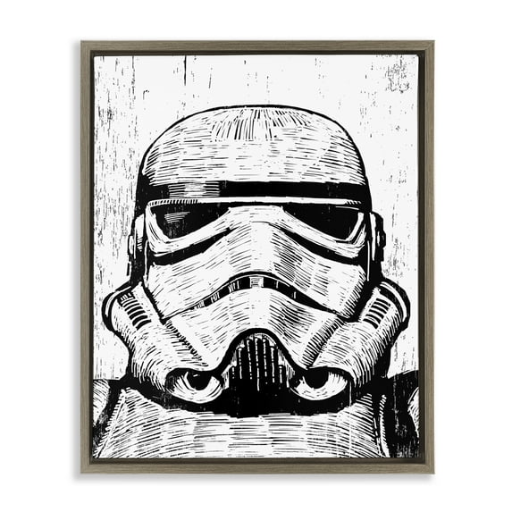 Stupell Industries Sci-Fi Character with Armor Fairy Tales & Fantasy Painting Brown Floater Framed Canvas Art Print Wall Art, 25 x 31