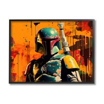 Stupell Industries Sci-Fi Pop Urban Style Fairy Tales & Fantasy Painting Black Framed Art Print Wall Art, 14 x 11