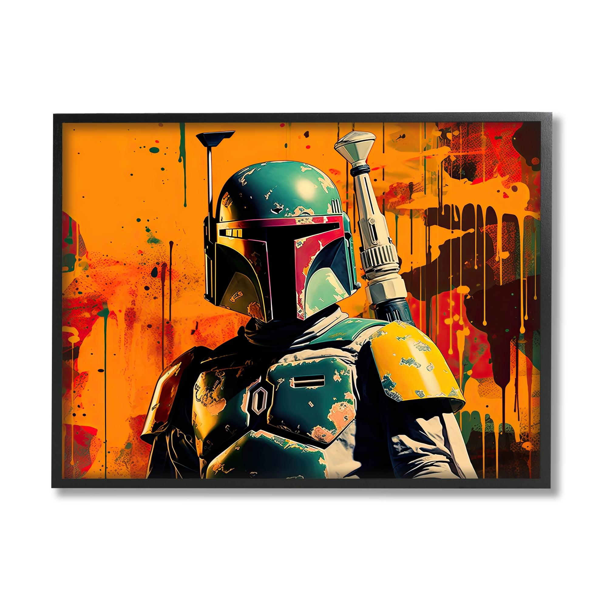 Stupell Industries Sci-Fi Pop Urban Style Fairy Tales & Fantasy Painting Black Framed Art Print Wall Art, 20 x 16