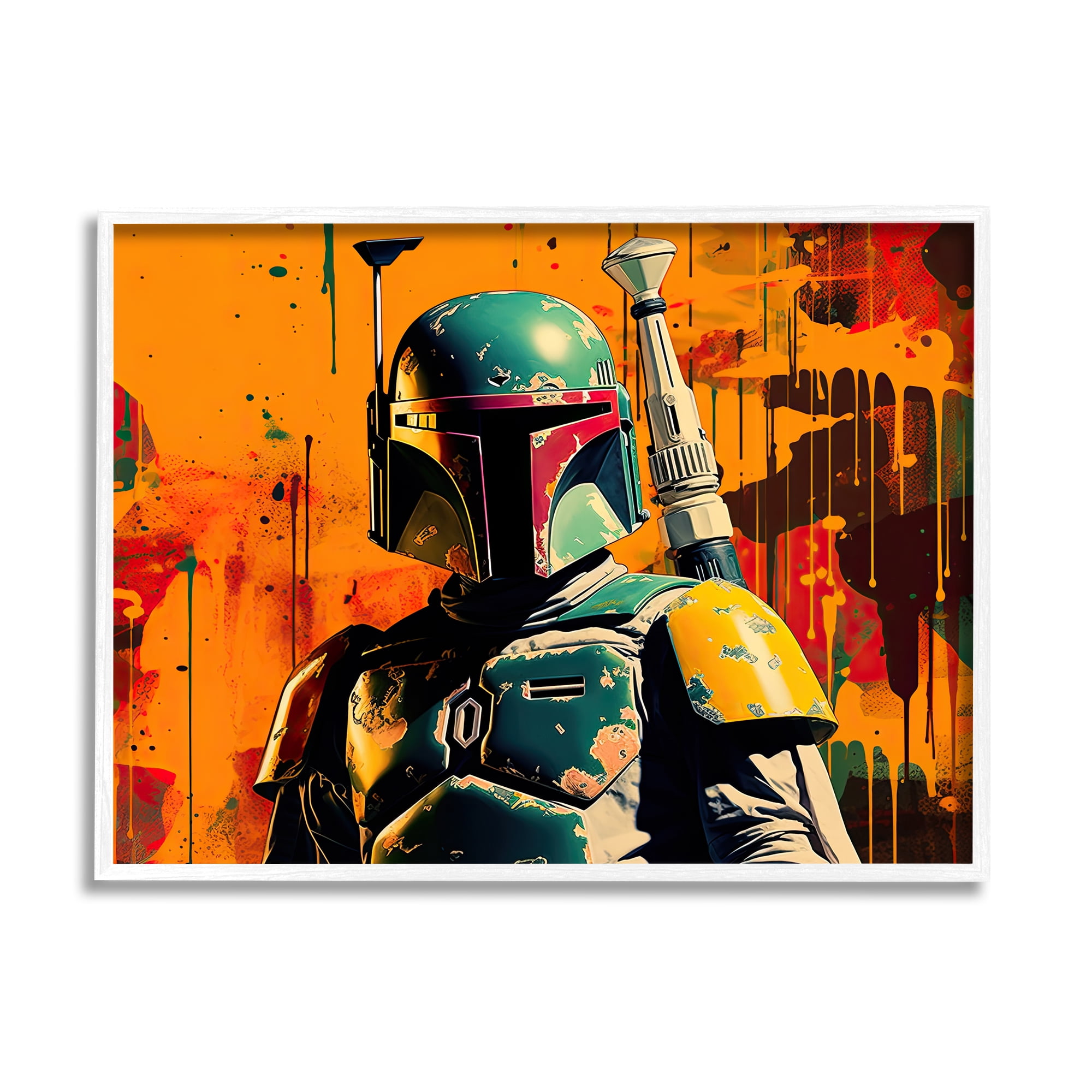 Stupell Industries Sci-Fi Pop Urban Style Fairy Tales & Fantasy Painting White Framed Art Print Wall Art, 14 x 11