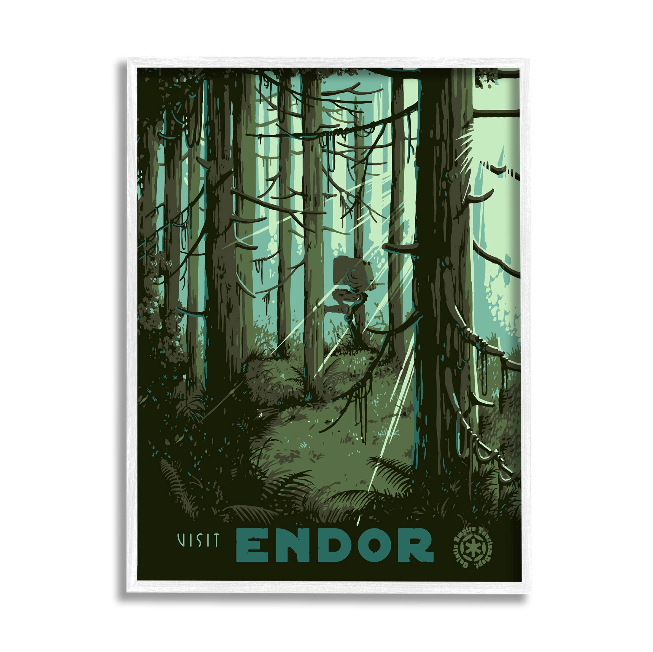 Stupell Industries Science Fiction Fantasy World Endor Graphic Art White Framed Art Print Wall Art, Design by Matheus Lopes Castro