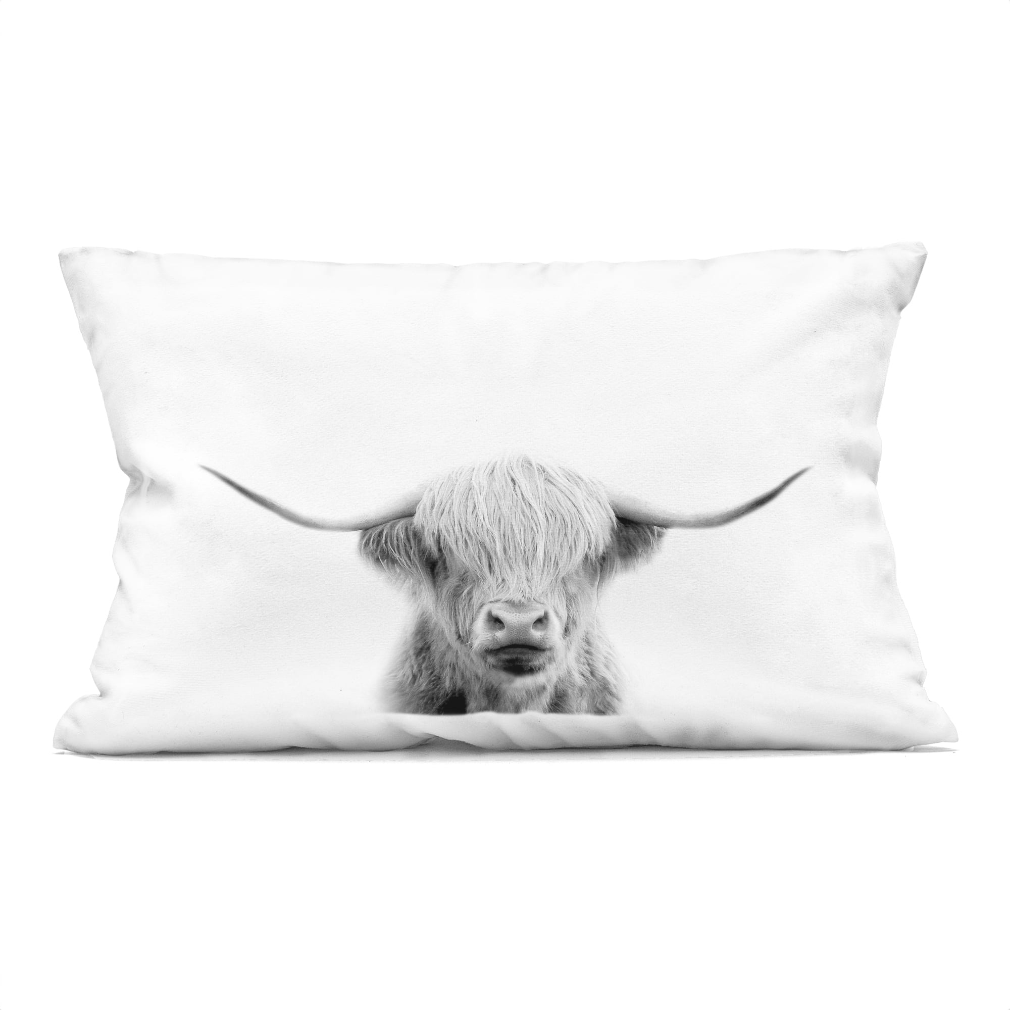 Stupell Industries Scottish Cow Portrait Decorative Printed Throw Pillow, design by Leah Straatsma, 14 x 7 x 20