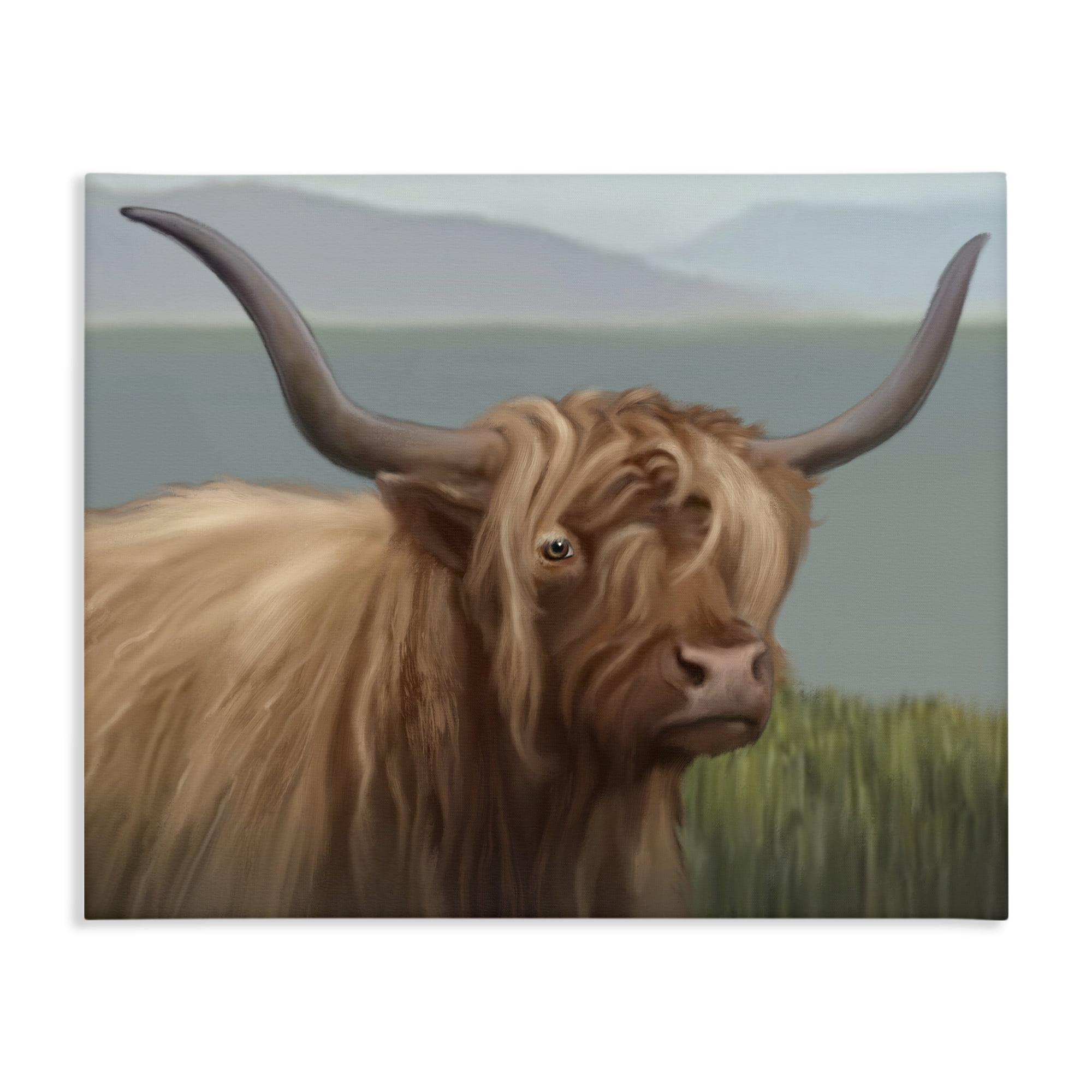 Stupell Industries Scottish Highland Cattle Landscape Canvas Wall Art, design by Matthew Piotrowicz