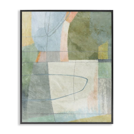 Stupell Industries Scribble on Shapes Abstract Painting Black Framed Art Print Wall Art, 24 x 30